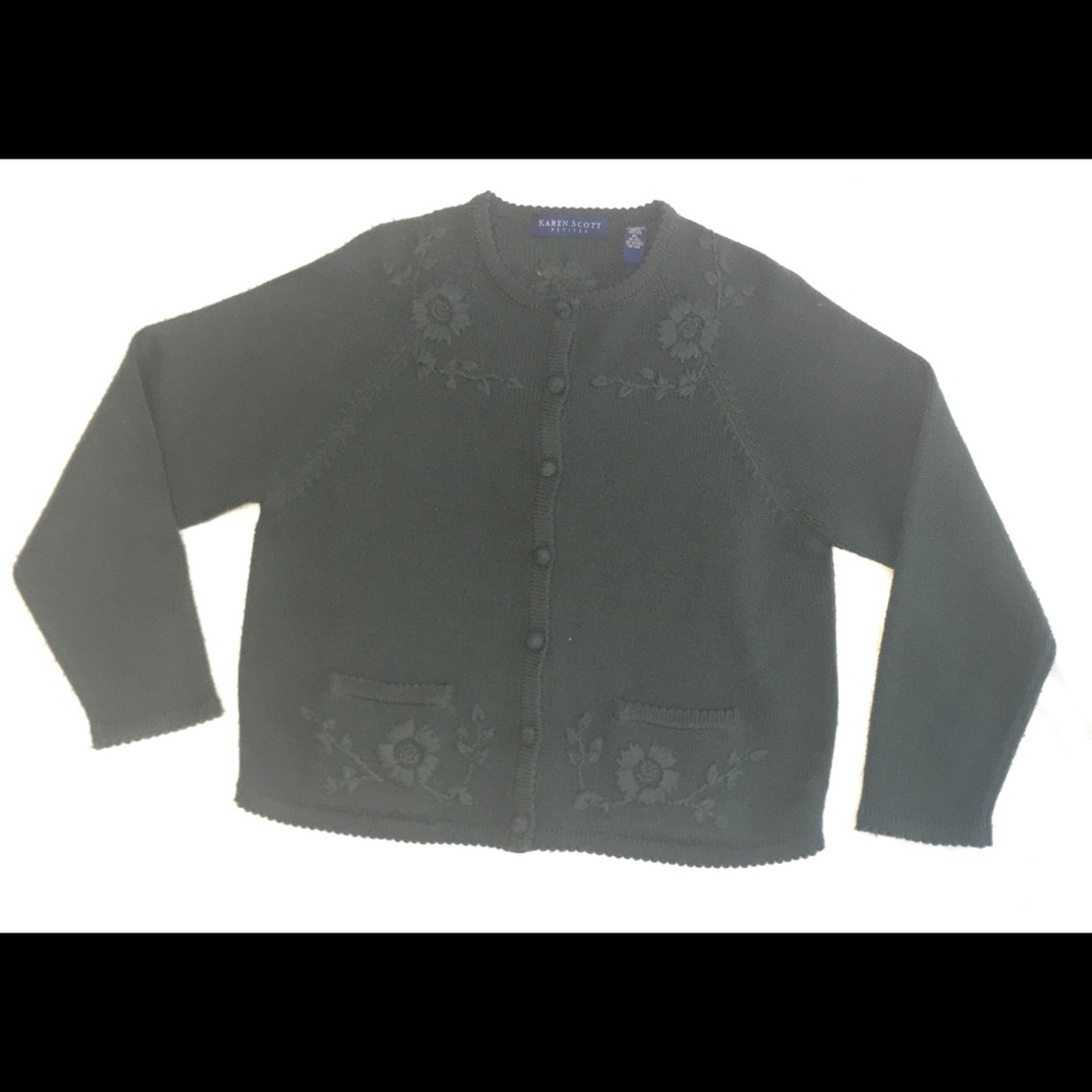KAREN SCOTT Women's Knit Flowers Medium? (no Tag)